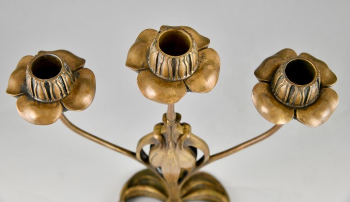 Art Nouveau Candelabra in Bronze by Georges De Feure, 1901, Set of 2-KTN-1782683