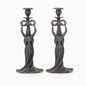 Art Nouveau Candleholders, Set of 2-VAP-671863