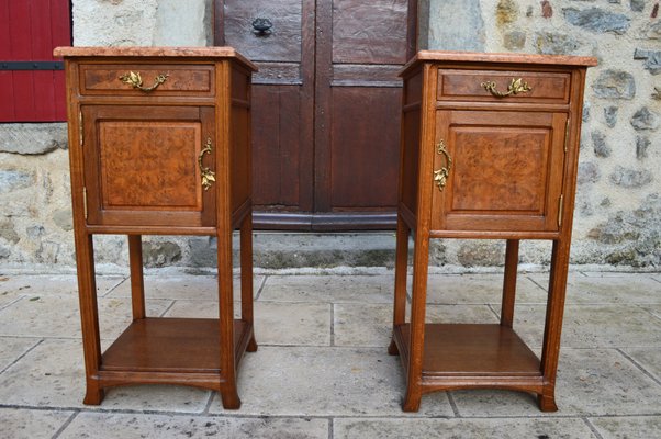 Art Nouveau Carved Bedroom Set attributed to Louis Majorelle, Set of 4-XNH-1017691