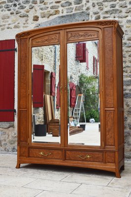 Art Nouveau Carved Bedroom Set attributed to Louis Majorelle, Set of 4-XNH-1017691