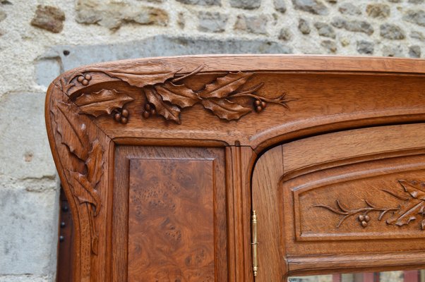 Art Nouveau Carved Bedroom Set attributed to Louis Majorelle, Set of 4-XNH-1017691