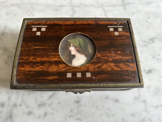 Art Nouveau Casket with a Portrait of a Lady-JO-1728671