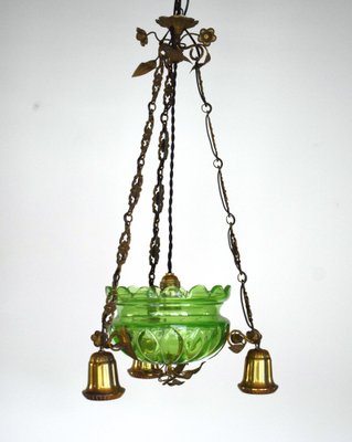 Art Nouveau Ceiling Lamp in Glass-VA-1703896