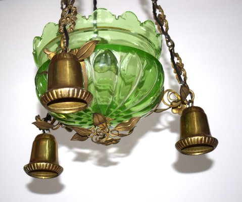 Art Nouveau Ceiling Lamp in Glass-VA-1703896