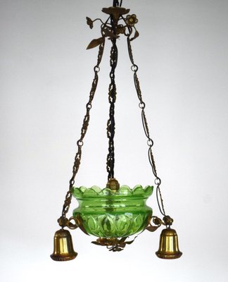 Art Nouveau Ceiling Lamp in Glass-VA-1703896