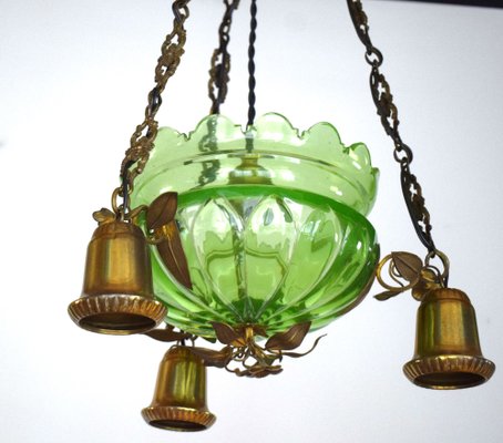 Art Nouveau Ceiling Lamp in Glass-VA-1703896