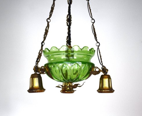 Art Nouveau Ceiling Lamp in Glass-VA-1703896