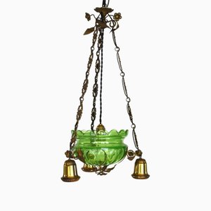 Art Nouveau Ceiling Lamp in Glass-VA-1703896