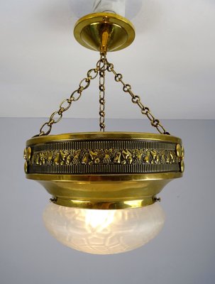 Art Nouveau Ceiling Lamp in Polished Brass-FPY-943530