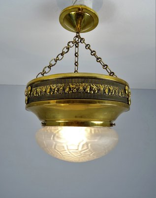 Art Nouveau Ceiling Lamp in Polished Brass-FPY-943530