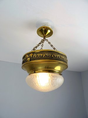 Art Nouveau Ceiling Lamp in Polished Brass-FPY-943530