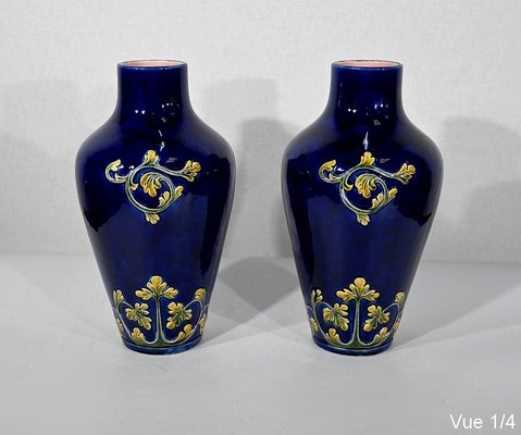 Art Nouveau Ceramic Vases, 1900s, Set of 2-RVK-1353301