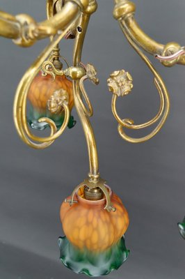 Art Nouveau Chandelier in Gilt Bronze, 1890-XNH-1804655