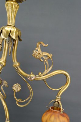 Art Nouveau Chandelier in Gilt Bronze, 1890-XNH-1804655