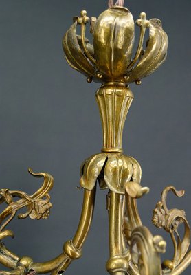 Art Nouveau Chandelier in Gilt Bronze, 1890-XNH-1804655