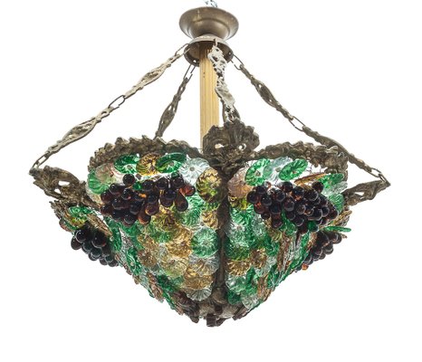 Art Nouveau Chandelier in Glass Paste, 1890s-JCN-1727824