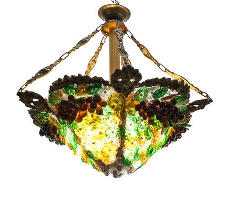 Art Nouveau Chandelier in Glass Paste, 1890s-JCN-1727824