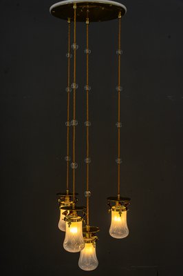 Art Nouveau Chandelier with Opaline Glass Shades, Vienna, 1910-SPD-1397580