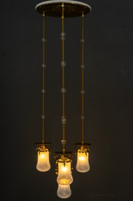 Art Nouveau Chandelier with Opaline Glass Shades, Vienna, 1910-SPD-1397580