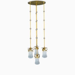 Art Nouveau Chandelier with Opaline Glass Shades, Vienna, 1910-SPD-1397580