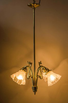 Art Nouveau Chandelier with Original Glass, 1908s-SPD-906116