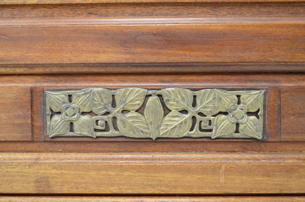 Art Nouveau Clematis Model Bed in Mahogany by Mathieu Gallerey, 1920s-XNH-1719444