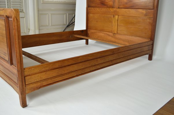 Art Nouveau Clematis Model Bed in Mahogany by Mathieu Gallerey, 1920s-XNH-1719444