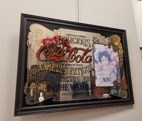 Art Nouveau Coca-Cola Mirror Poster, France, 1960s-NUC-1736848