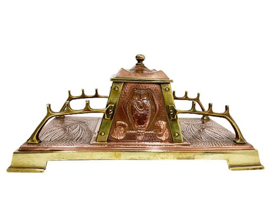 Art Nouveau Copper Inkwell, England, 1890s-1910s-UCH-1375354