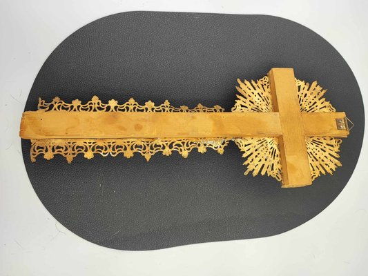 Art Nouveau Cross in Brass Lace-CAQ-1323855