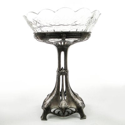 Art Nouveau Crystal Bowl on Stand from WMF, 1890s-BKO-1799032