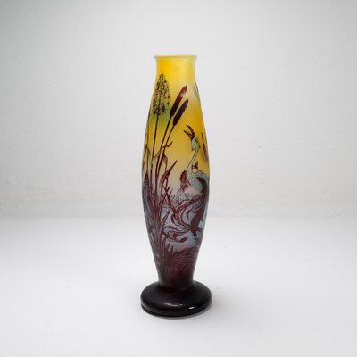 Art Nouveau Decorative Carved Glass Vase, Sweden, 1900s-UYK-1759784