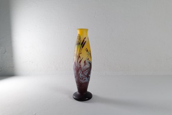 Art Nouveau Decorative Carved Glass Vase, Sweden, 1900s-UYK-1759784