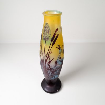 Art Nouveau Decorative Carved Glass Vase, Sweden, 1900s-UYK-1759784