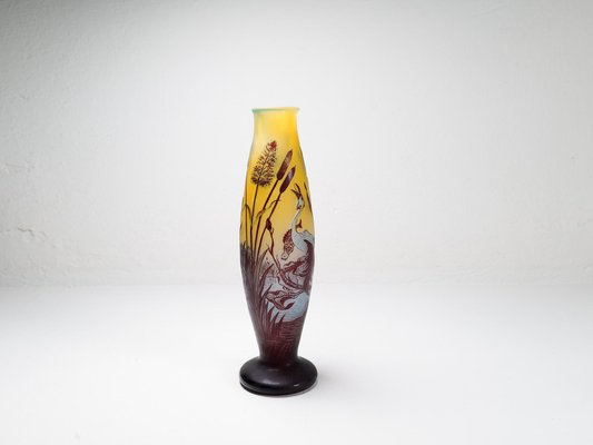 Art Nouveau Decorative Carved Glass Vase, Sweden, 1900s-UYK-1759784