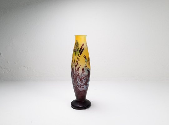 Art Nouveau Decorative Carved Glass Vase, Sweden, 1900s-UYK-1759784