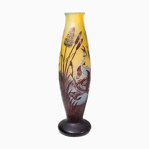 Art Nouveau Decorative Carved Glass Vase, Sweden, 1900s-UYK-1759784