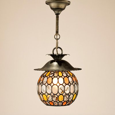 Art Nouveau Design Glass Mosaic Pendant Lamp, 1960s-QBR-2016128