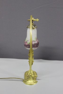 Art Nouveau Desk Lamp in Gilt Bronze and Muller Glassware-BCR-2016261