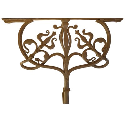 Art Nouveau Dining Table with Wrought Iron Legs-TCS-1756774