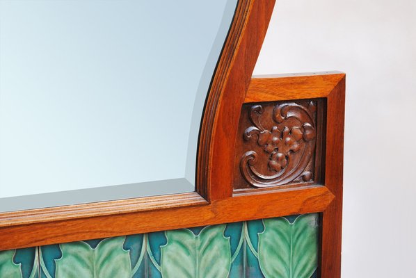 Art Nouveau Dressing Table with Mirror in Walnut, Czech, 1910-WHY-1778023