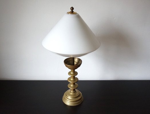 Art Nouveau Empire Brass Table Lamp, 1890s-HUW-1787855