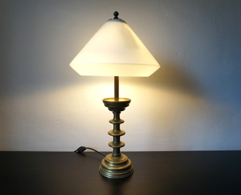 Art Nouveau Empire Brass Table Lamp, 1890s-HUW-1787855