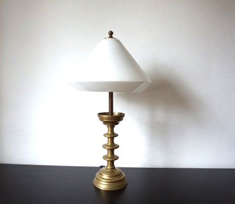 Art Nouveau Empire Brass Table Lamp, 1890s-HUW-1787855