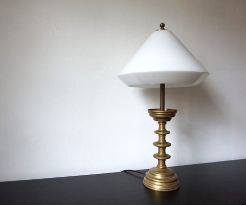 Art Nouveau Empire Brass Table Lamp, 1890s-HUW-1787855