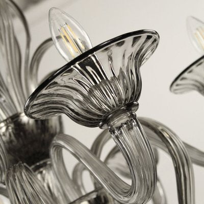 Art Nouveau Fauve Chandelier in Gray Blown Murano Glass from Barovier & Toso, 1920s-MPO-985311