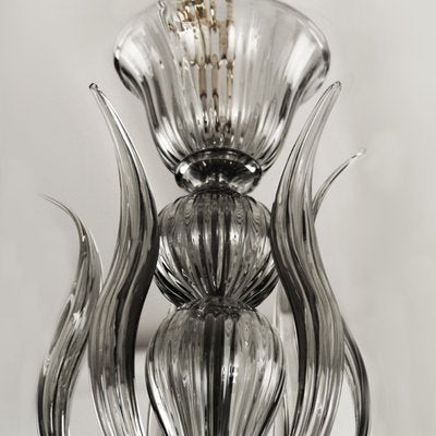 Art Nouveau Fauve Chandelier in Gray Blown Murano Glass from Barovier & Toso, 1920s-MPO-985311