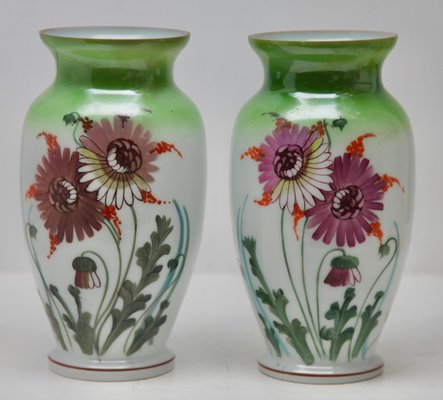 Art Nouveau French Handmade Opaline Vases, 1923, Set of 2-MJY-1428345