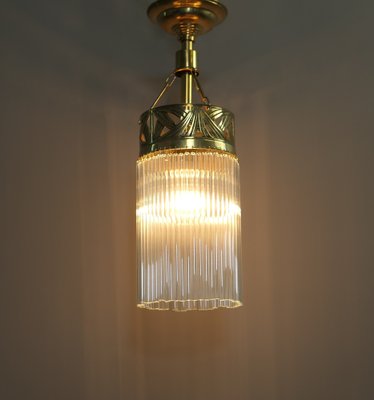 Art Nouveau French Hanging Lamp with Glass Rods, France, 1910s-KDB-1811214