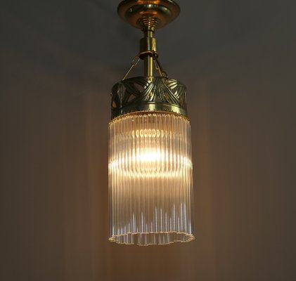 Art Nouveau French Hanging Lamp with Glass Rods, France, 1910s-KDB-1811214